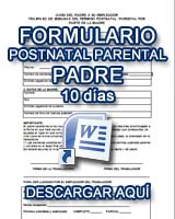 formulario postnatal padre 10 dias