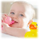 Juguetes para el baño del bebé