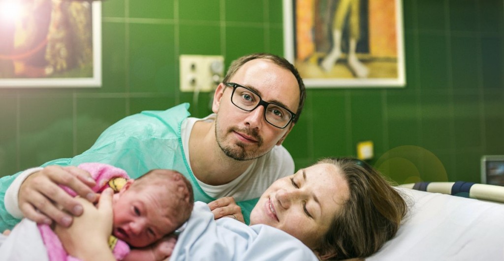 Padre madre y bebé