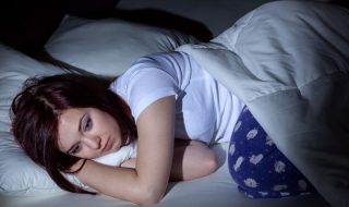 Woman cant sleep at the night because of her problems